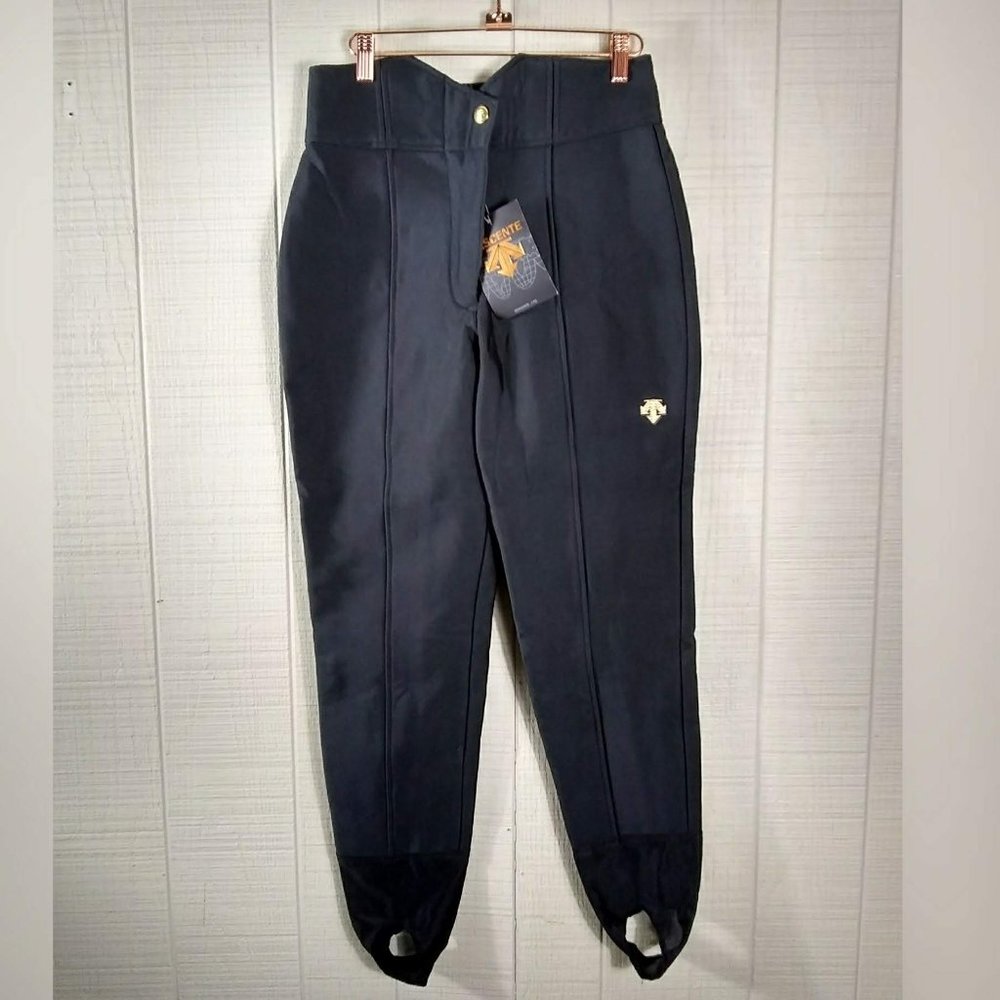 Descente Ski Snow Pants High Waist Stirrup Black